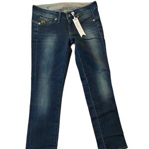 Retro Vintage G-Star Midge Skinny Ankle Capris Shorts Blue Denim Jeans Sz 27 NWT